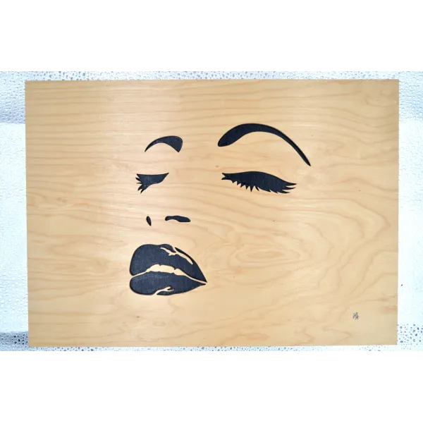 Tableau chantourné visage femme Contre-plaqué bouleau finlandais 5 plis - Au Bois Enchanté
