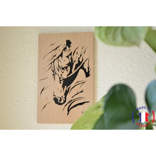 Painting Horse's Head Twisted Finnish birch plywood 5 ply - Au Bois Enchanté