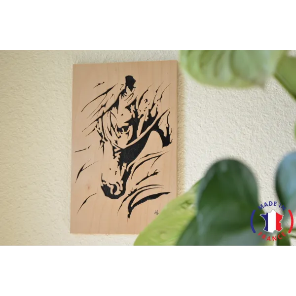 Tableau Tête de cheval chantourné Contre-plaqué bouleau finlandais 5 plis - Au Bois Enchanté