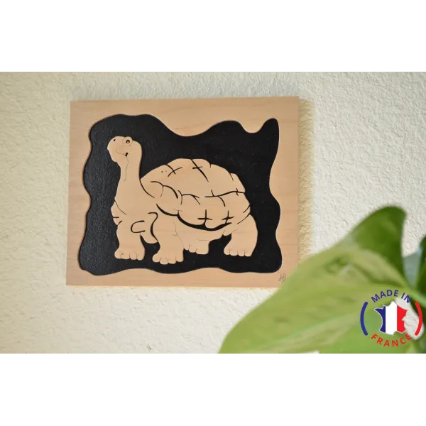 Painting turtle twisted Finnish birch plywood 5 ply - Au Bois Enchanté