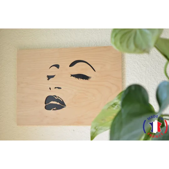 Tableau chantourné visage femme Contre-plaqué bouleau finlandais 5 plis - Au Bois Enchanté
