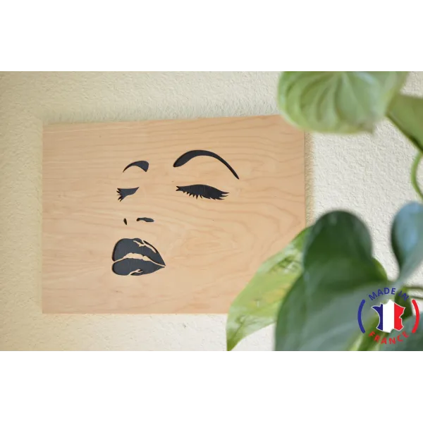 Tableau chantourné visage femme Contre-plaqué bouleau finlandais 5 plis - Au Bois Enchanté