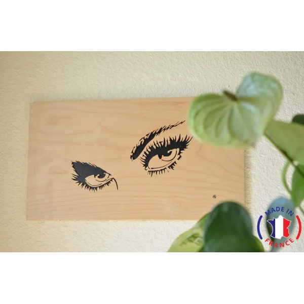 Tableau "yeux de femme" chantourné en bouleau Contre-plaqué bouleau finlandais 5 plis - Au Bois Enchanté