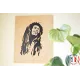 Painting Bob Marley scotched Finnish birch plywood 5 ply - Au Bois Enchanté