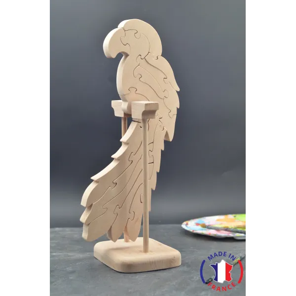 Puzzle perroquet à peindre en bois Bois Hêtre - Au Bois Enchanté