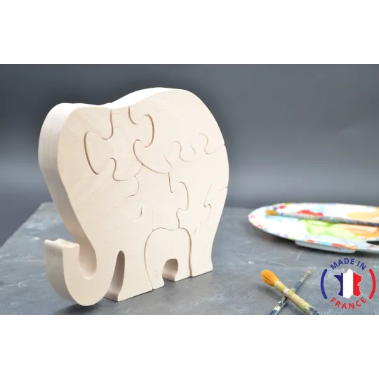 Wooden elephant puzzle Beech Wood - Au Bois Enchanté