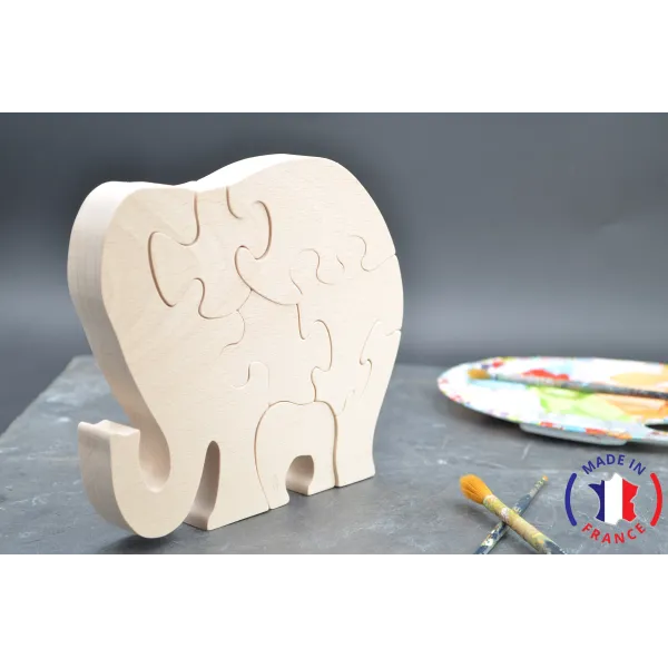 Wooden elephant puzzle Beech Wood - Au Bois Enchanté