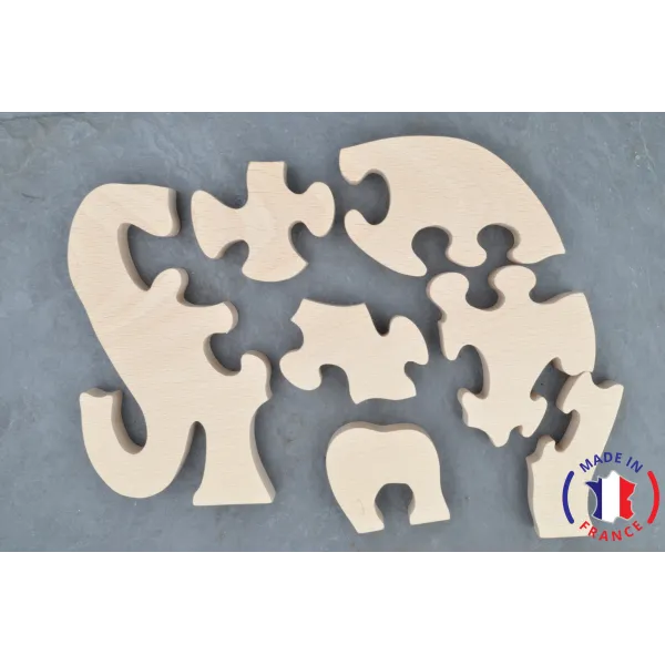 Wooden elephant puzzle Beech Wood - Au Bois Enchanté