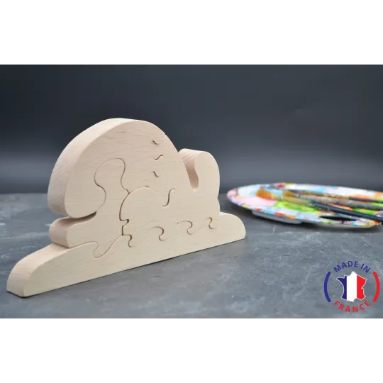 Wooden whale puzzle Beech Wood - Au Bois Enchanté