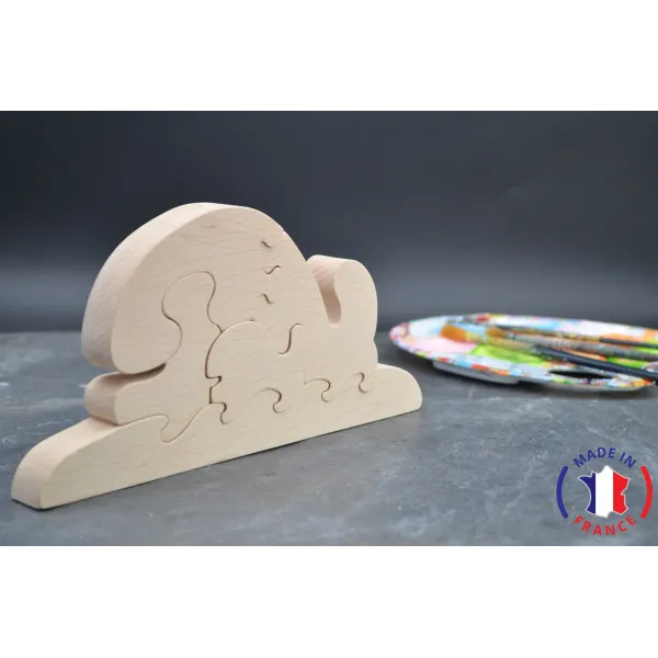 Puzzle baleine à peindre en bois Bois Hêtre - Au Bois Enchanté