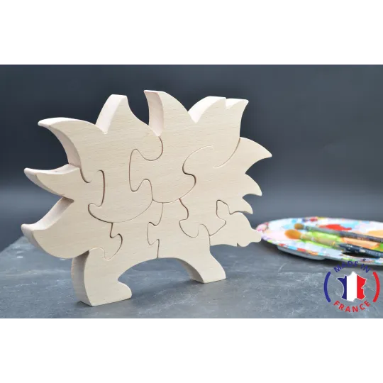 Puzzle hérisson à peindre en bois Bois Hêtre - Au Bois Enchanté