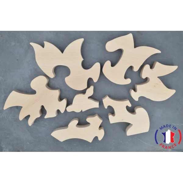 Hedgehog puzzle to paint in wood Beech Wood - Au Bois Enchanté