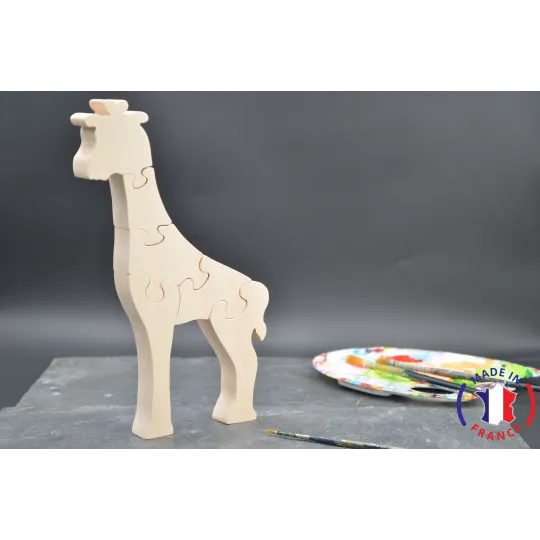 puzzle girafe à peindre en bois Bois Hêtre - Au Bois Enchanté