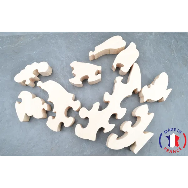 Puzzle poule à peindre en bois Bois Hêtre - Au Bois Enchanté