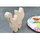 Cat puzzle to paint in wood