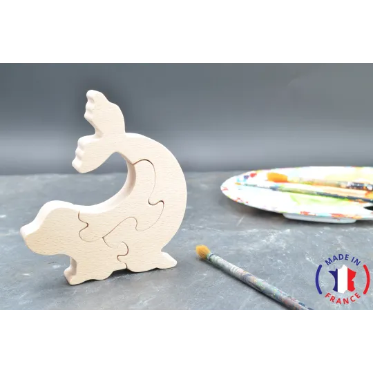Puzzle phoque à peindre en bois Bois Hêtre - Au Bois Enchanté
