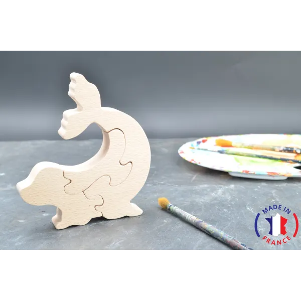 Puzzle sea Lion to paint in wood Beech Wood - Au Bois Enchanté