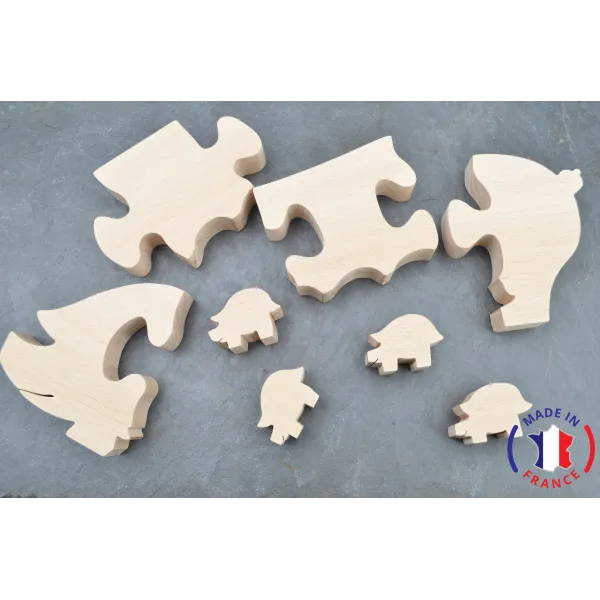 Puzzle cochon à peindre en bois Bois Hêtre - Au Bois Enchanté