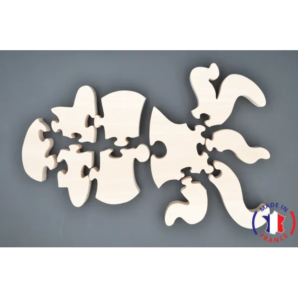 Puzzle octopus to paint in wood Beech Wood - Au Bois Enchanté