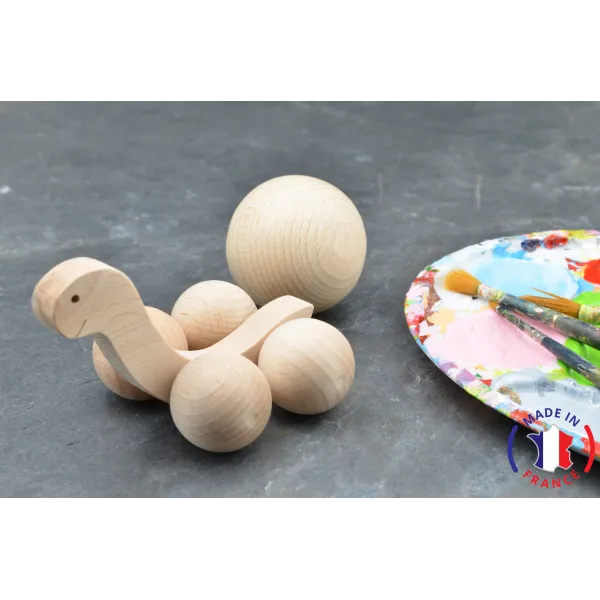 Tortue boule à peindre en bois Bois Hêtre - Au Bois Enchanté