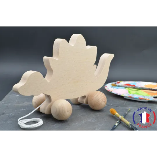Dinosaure en bois brut à tirer Bois Hêtre - Au Bois Enchanté