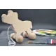 Chien en bois brut à tirer Bois Hêtre - Au Bois Enchanté