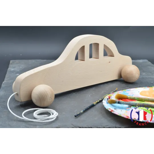Raw wooden racing car to shoot Beech Wood - Au Bois Enchanté