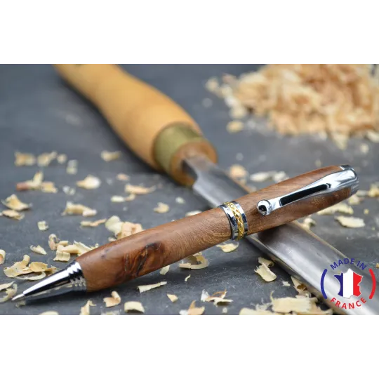 Stylo bille Alana en loupe d'Orme Bois loupe d'orme - Au Bois Enchanté