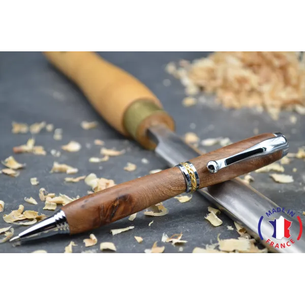 Alana ball pen in Orme magnifying glass Elm magnifying glass wood - Au Bois Enchanté