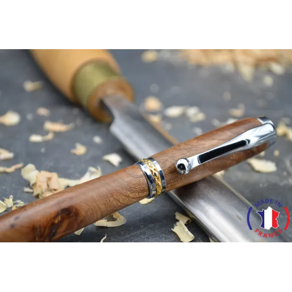Stylo bille Alana en loupe d'Orme Bois loupe d'orme - Au Bois Enchanté