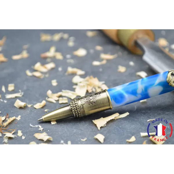 Stylo bille Calipso en résine bleue Résine - Au Bois Enchanté