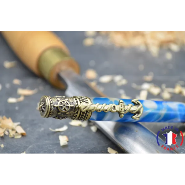 Stylo bille Calipso en résine bleue Résine - Au Bois Enchanté