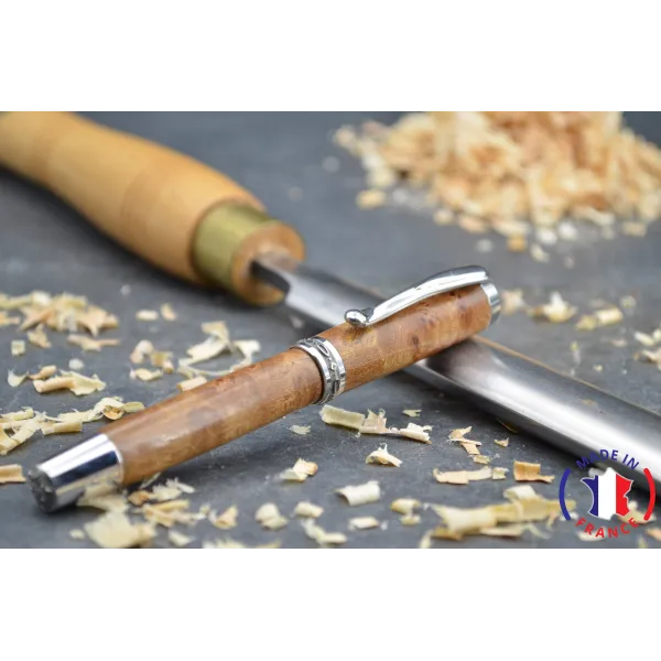 Eliott wooden pen in elm magnifying glass Elm magnifying glass wood - Au Bois Enchanté