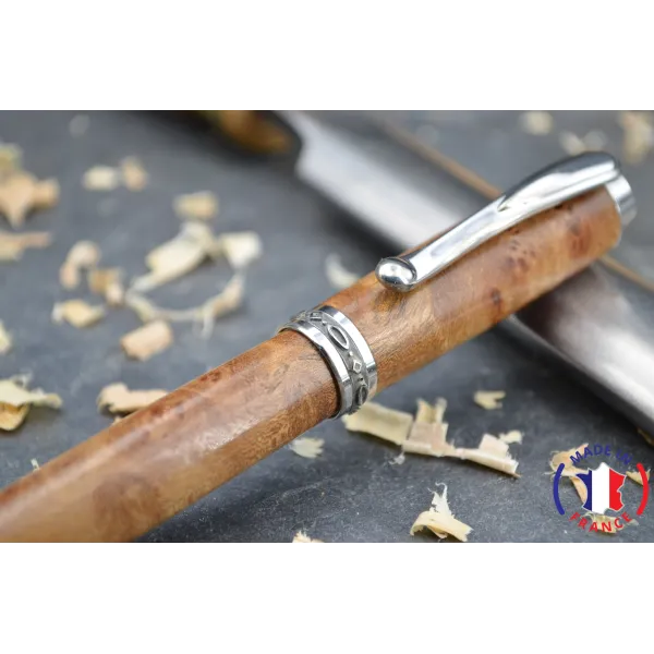 Eliott wooden pen in elm magnifying glass Elm magnifying glass wood - Au Bois Enchanté