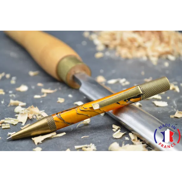Isabelle ball pen in orange resin Resin - Au Bois Enchanté