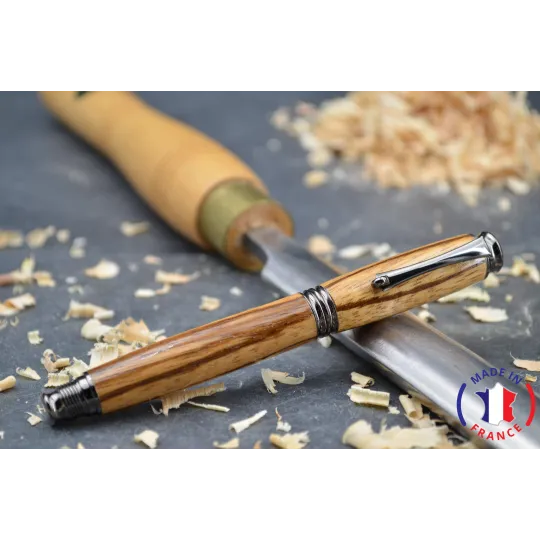 Stylo plume Julian en bois de Zébrano Bois de zébrano - Au Bois Enchanté