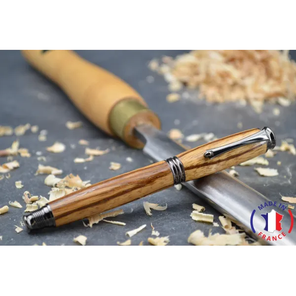 Stylo plume Julian en bois de Zébrano Bois de zébrano - Au Bois Enchanté