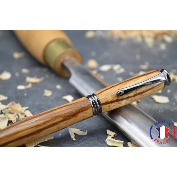 Julian feather pen in Zebrano wood Zebra wood - Au Bois Enchanté