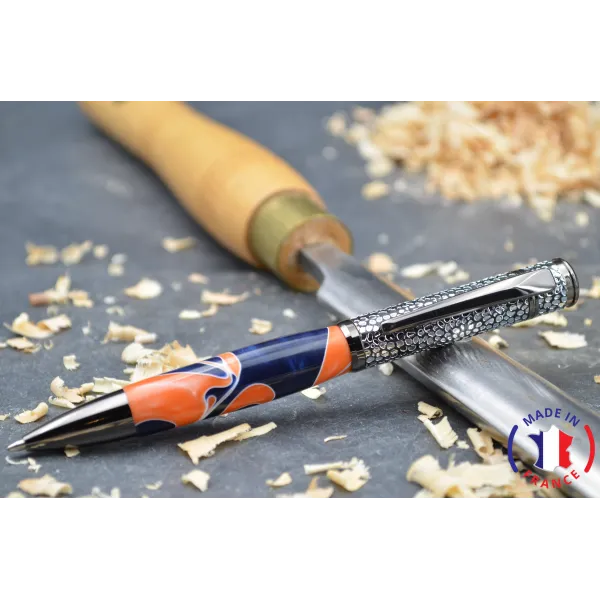 Stylo bille Léa en résine orange Résine - Au Bois Enchanté