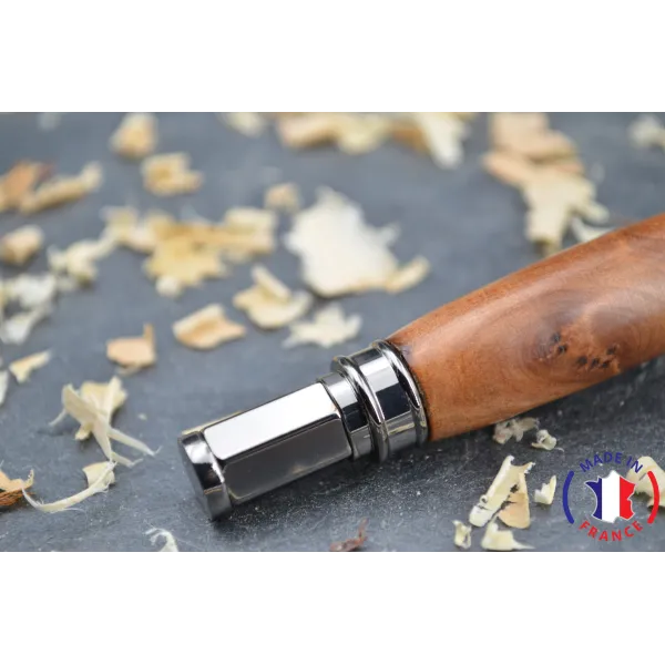 Lyloo feather pen in Moroccan thuya wood Thuya wood from Morocco - Au Bois Enchanté