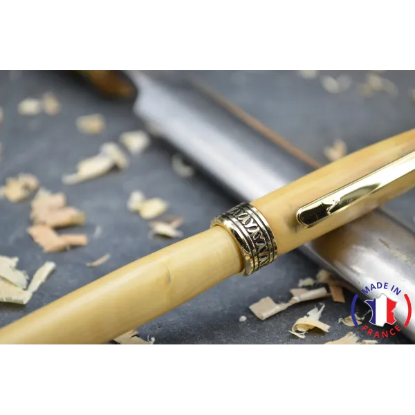 Stylo bille Malou en bois de buis Bois d'olivier - Au Bois Enchanté