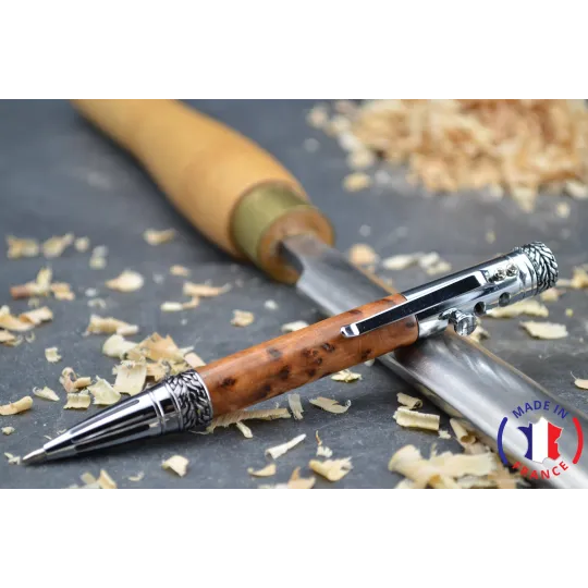 Passion ballpoint pen made of Moroccan cedar wood Thuya wood from Morocco - Au Bois Enchanté