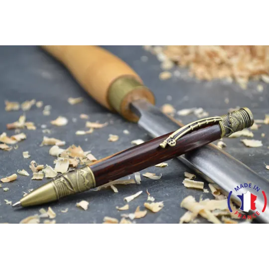 Stylo bois Pêcheur en cocobolo avec aubier Bois cocobolo - Au Bois Enchanté
