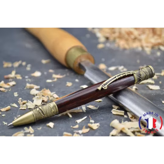 Wooden pen Fisherman in cocobolo with aubier Cocobolo wood - Au Bois Enchanté
