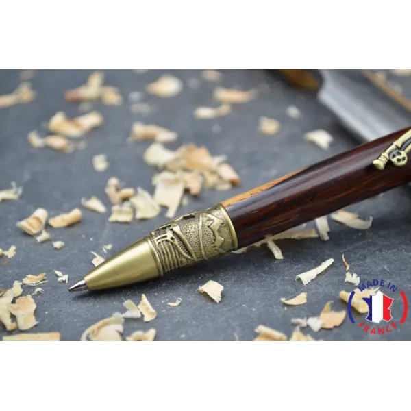 Wooden pen Fisherman in cocobolo with aubier Cocobolo wood - Au Bois Enchanté