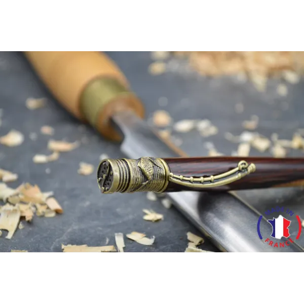 Stylo bois Pêcheur en cocobolo avec aubier Bois cocobolo - Au Bois Enchanté