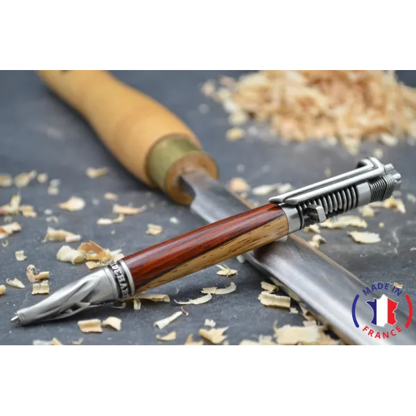 Stylo bille Petit Backer en bois de Cocobolo et aubier Bois cocobolo - Au Bois Enchanté