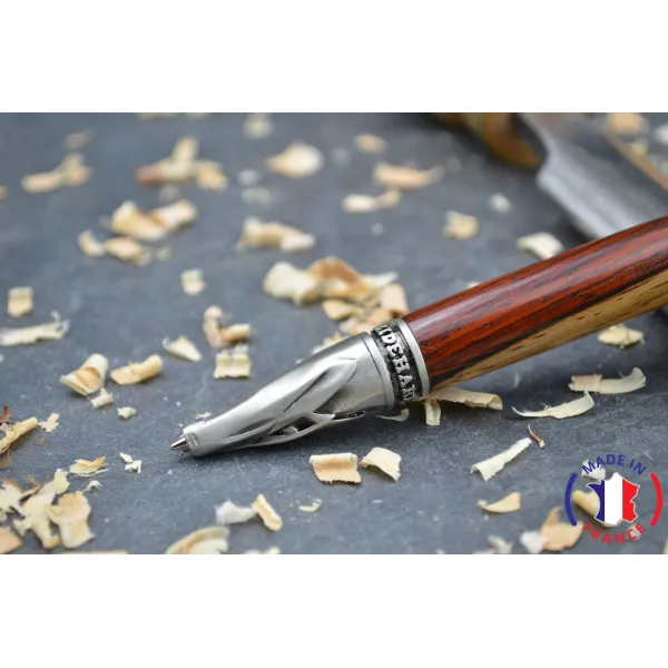 Stylo bille Petit Backer en bois de Cocobolo et aubier Bois cocobolo - Au Bois Enchanté