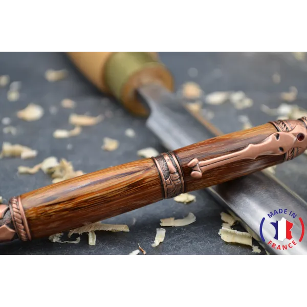 Skull wooden snake pen Snake wood - Au Bois Enchanté