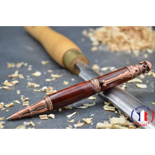 Stylo bois Skull en bois de violette Bois de violette - Au Bois Enchanté